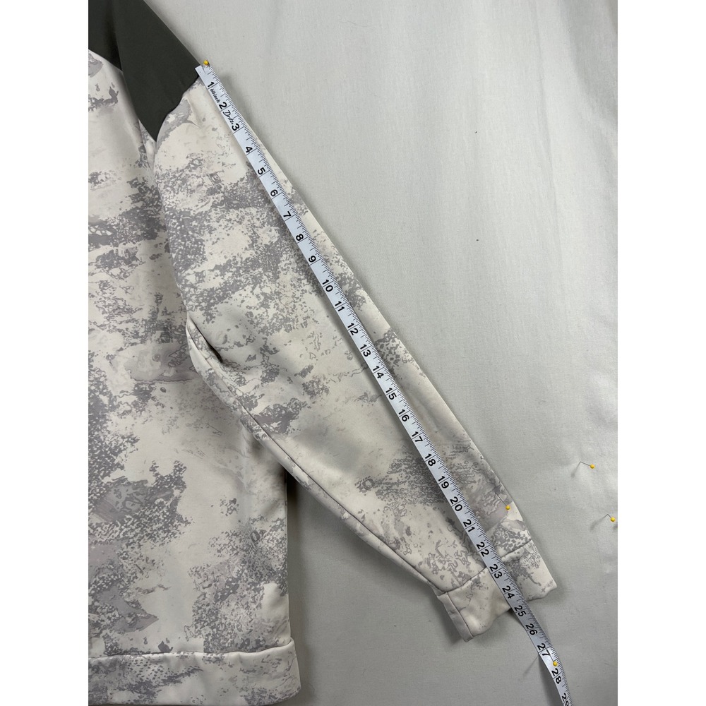 Cabela's Hoodie Mens XL Gray Snow Camo Performance Fleece Pullover Logo - Picture 6 of 7